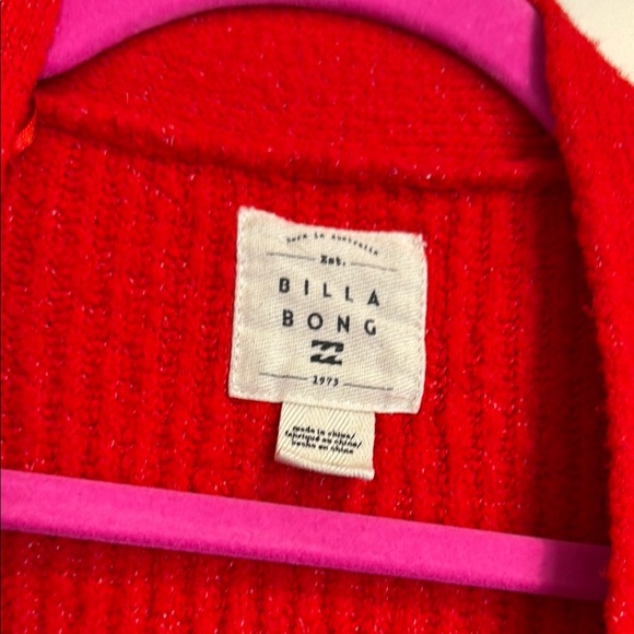 Red Button-Up Cardigan - Picture 2 of 3